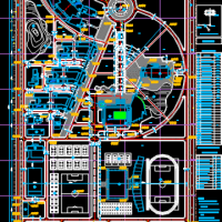 西安邮电学院新校区总平面布置CAD图