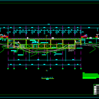 河道水力自控翻板闸门设计CAD图