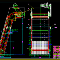 机械粗格栅设备安装图反捞式格栅除污机CAD图