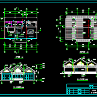 一层傣式民居建筑及结构CAD设计图纸