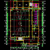 中学体育馆篮球馆建筑及结构设计施工图