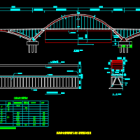 梁拱组合钢管拱桥方案主桥桥型布置CAD图