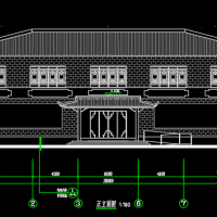 仿古文化馆建筑设计CAD图
