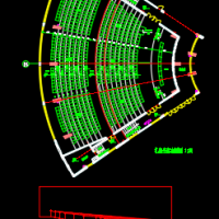 礼堂坐席布置图礼堂视线设计CAD图