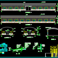 11m跨钢结构弧形顶生产厂房建筑及结构施工图