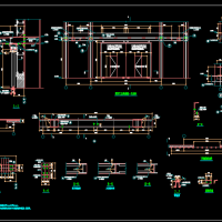 厂房车间推拉门及雨篷节点构造CAD图纸