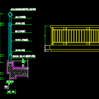 室外平台防护不锈钢防护栏杆铁栏杆CAD图