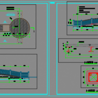 防腐木拱桥景观设计CAD施工图纸