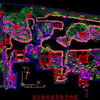 苏州古典名园景观CAD平面图（拙政园 怡园 沧浪亭 留园 狮子林）