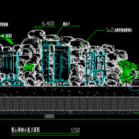 17套人造假山瀑布CAD图集