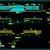 铁艺大门铁艺围墙混凝土盖板配筋图铁丝网围栏CAD设计图