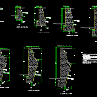 重力式挡墙设计CAD图景观挡土墙结构设计图