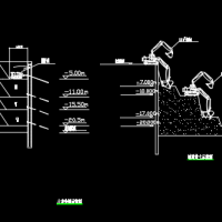 土方分层开挖设计构造CAD示意图
