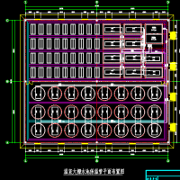 温室大棚鱼池水池管道布置CAD图