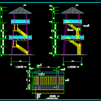 钢结构瞭望台建筑及结构设计施工图