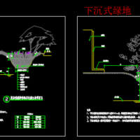 海绵城市建设-生物滞留区及下沉式绿地CAD详图