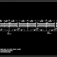 某水闸检修桥工程镀锌钢管栏杆CAD设计图纸