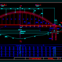 70米跨预应力系杆钢管混凝土拱桥施工图