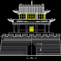 仿古门楼修复CAD详图