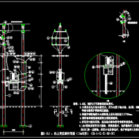 12m双杆柱上变压器杆型CAD图
