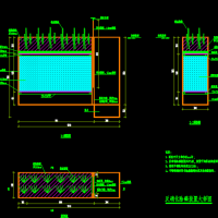 农田氮磷生态拦截沟渠生态净化池反硝化除磷装置CAD大样图