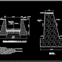 各种防洪渠石砌排洪沟断面设计图