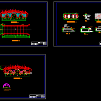 三孔拱桥CAD施工图