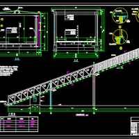 钢桁架及混凝土桁架输煤栈桥钢结构CAD施工图