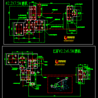 Φ2.2×6.5和Φ2.2×7.5m球磨机基础安装布置图