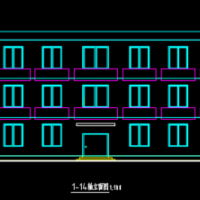 大学三层框架结构宿舍楼建筑图