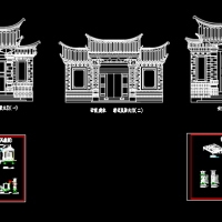 仿清式古建筑大样图清式民居大门CAD图