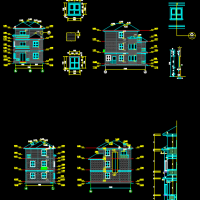 7.6X12.6三层自建别墅建筑设计方案图
