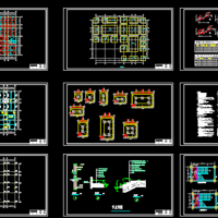 七层倒L型框架教学楼建筑及结构图（计算书7000平米）