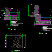 鱼池假山湖石跌水驳岸CAD图