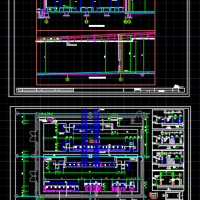 变电所母线槽平剖面CAD图