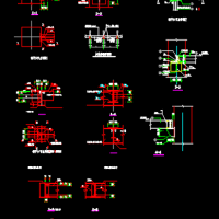 工字钢H型钢槽钢预埋件间连接CAD图