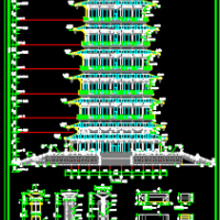 西安钢结构天人塔建筑设计施工图