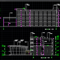 3727平米四层框架商务楼建筑及结构设计图（带施组）