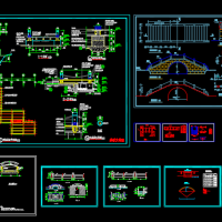 曲桥拱桥木桥CAD图