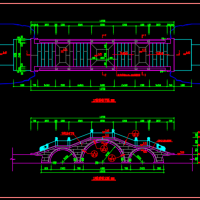 三跨石砌拱桥设计图（三孔石桥）