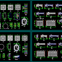 古式雕花窗楣CAD图