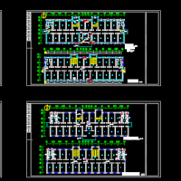 三层学生宿舍楼暖通及给排水CAD图纸