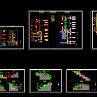 楼梯踏步贴砖及玻璃栏板CAD图