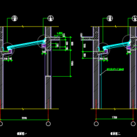 沿街多层住宅入口玻璃顶CAD图