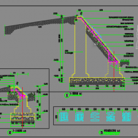 健康生态湖公园异形景墙标识CAD图纸