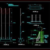 55套升旗台CAD设计详图旗杆图升旗台栏杆围栏