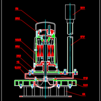 氧化沟离心式潜水曝气机结构CAD图