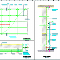 加气块墙体干挂墙砖节点大样CAD图纸