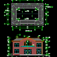 两层框架结构社区服务中心建筑及结构设计图