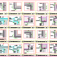 聚苯板外保温及胶粉聚苯颗粒外保温节点大样CAD图